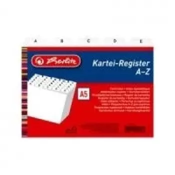 Herlitz separador A-Z, A7 horizontal, 24 peças, branco polipropileno 1500768