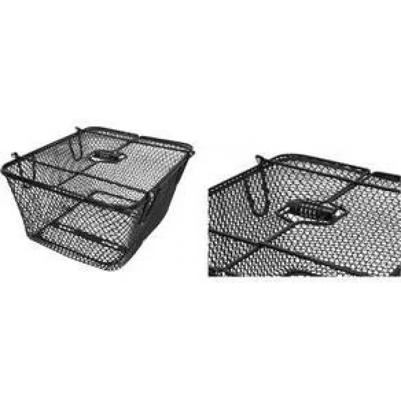 FISCHER PLUS Safe cesto traseiro para bicicleta, arame de aço de malha fina, preto, 24 L, 10 kg 50655