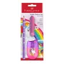 Faber-Castell Einhorn conjunto de escrita Jumbo, violeta, 3 peças, mina 3 mm, forma triangular ergonómica 111528