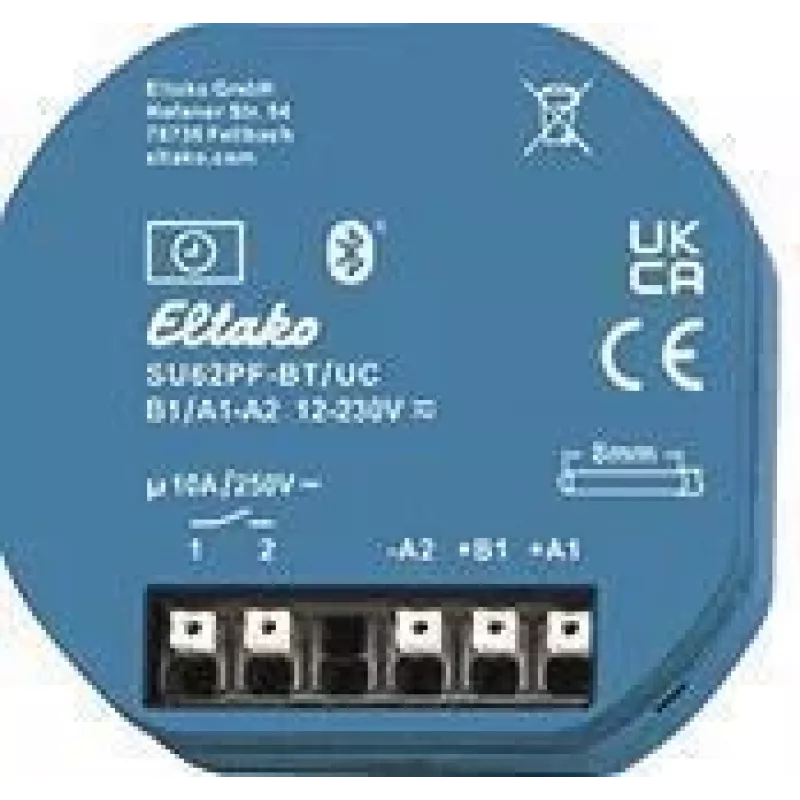 Temporizador de 1 canal Eltako com contacto livre de potencial SU62PF-BT/UC, Bluetooth, 16A 30062006
