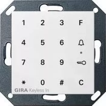 Tecla com símbolo de luz GIRA 260503 para System 55, branco puro
