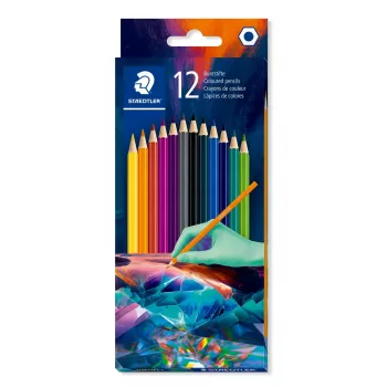 Lápis de cor hexagonais STAEDTLER Edition 1, caixa de cartão de 12 peças, tons escuros, mina de 3,0 mm 175C12E2-1