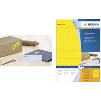 HERMA 4237 etiquetas autocolantes retangulares arredondadas amarelas, 10 x 15 mm, 18900 por rolo