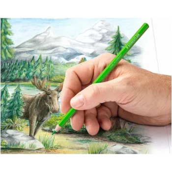STAEDTLER Design Journey lápis de cor, 48 cores diferentes, mina macia, sextavado, lata metálica (146C M48)