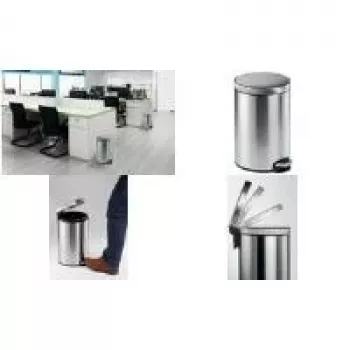 DURABLE balde de pedal em aço inoxidável 12L redondo 340123