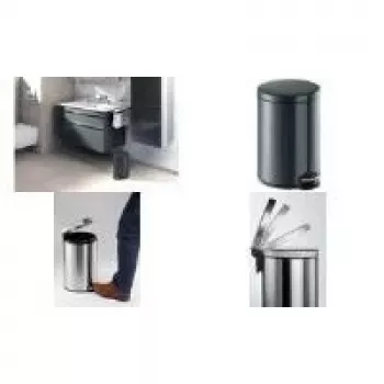 DURABLE balde de pedal em metal 20L redondo prateado 341258
