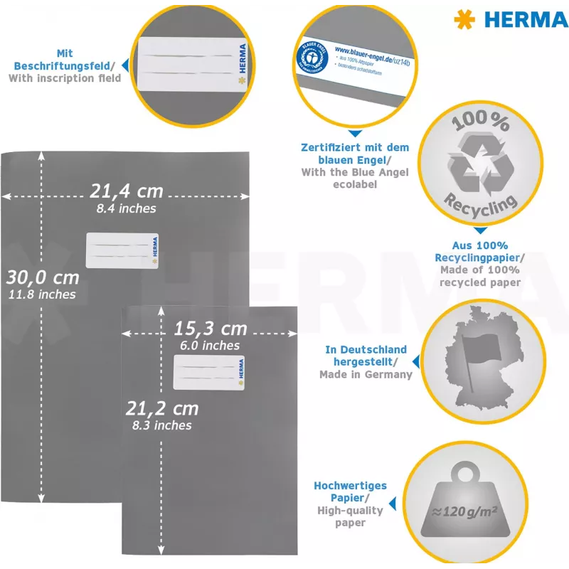 HERMA capa para cadernos A4 papel castanho 214 x 300 mm 1 unid. 7097