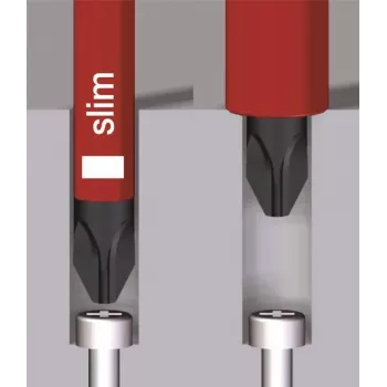 Wiha VDE chave de fendas PlusMinus SoftFinish electric slimFix 3281 SL/PH 1 comprimento da lâmina 80 mm (35502)