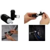 FISCHER bomba de mão para bicicleta com inflador de CO2, cabeça de válvula universal para Schrader, Dunlop, Presta, 8 bar, preto/prateado 50392