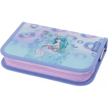 Herlitz Mystic Mermaid estojo de lápis preenchido, 31 peças, azul/rosa, poliéster 300001564