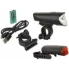 FISCHER Conjunto de iluminação LED para bicicleta 40/20/10 lux, aprovado StVZO, preto (85346)