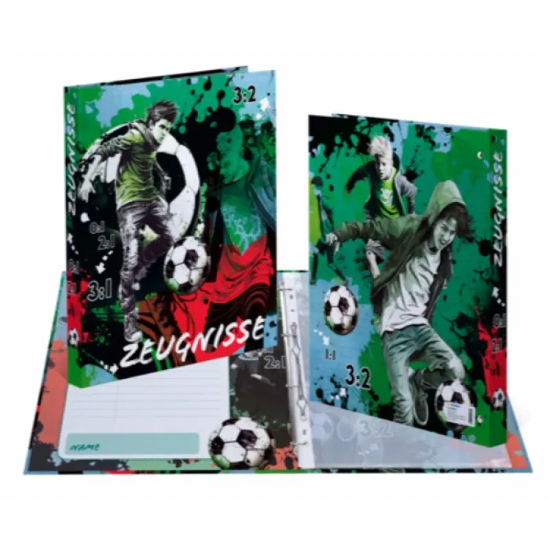 HERMA Street Soccer Dossier de anéis, DIN A4, cartão resistente, totalmente impresso, mecanismo de 2 anéis, lombada de 35 mm, 1 unid. 20162