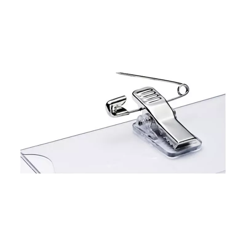 DURABLE Porta-crachás 90x54 mm com clipe combinado, transparente, 5 unid. (861019)