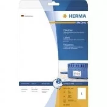 HERMA Special 4824 Etiquetas de lombada para dossiers autoadesivas permanentes com revestimento mate, branco, A4, 25 folhas, 100 etiquetas