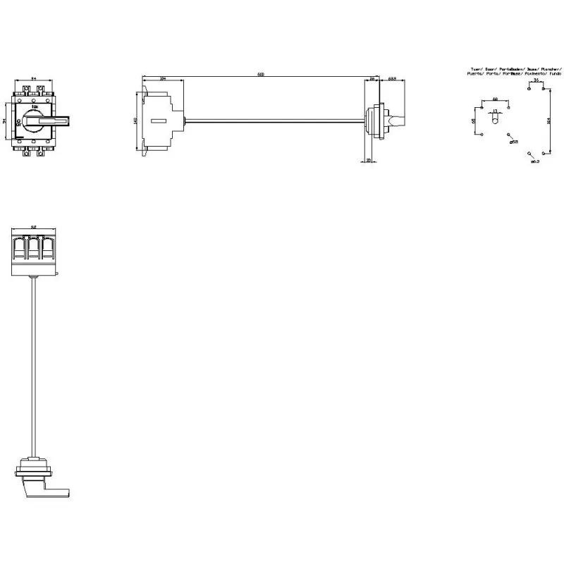 Siemens 3LD2418-0TK13 Interruptor principal e de emergência de 3 polos, 250 A, vermelho/amarelo