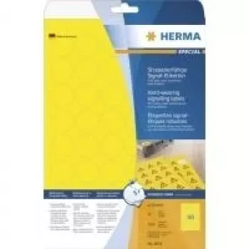 HERMA Special 8034 Etiquetas de película mate autoadesivas resistentes às intempéries para exterior, amarelo, 30 x 30 mm, 1200 etiquetas (25 folhas x 48)