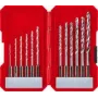 Conjunto de brocas helicoidais HSS para metal kwb 108810, 12 peças, compatível com buchas de aperto rápido e de coroa dentada