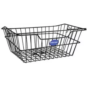 Cesto de bagageira para bicicleta FISCHER, arame de aço de malha grossa preto, montagem por aperto sem ferramentas, capacidade de carga 5 kg 61036