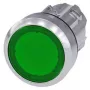 Elemento frontal de botão luminoso Siemens SIRIUS ACT, metal polido, verde, 22 mm 3SU1051-0AA40-0AA0