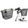 Cesto de guiador para bicicleta FISCHER com fecho rápido, arame de malha fina preto, compatível com e-bike, sistema de clique - 1 unid. (61076)
