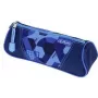 Estojo de lápis Herlitz triangular azul Goal poliéster, 1 compartimento com fecho de correr 400205920