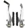 Conjunto de travão de aro V-Brake FISCHER com pastilhas de travão para aros de alumínio, frente ou trás, prateado 85202