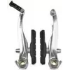 Conjunto de travão de aro V-Brake FISCHER com pastilhas de travão para aros de alumínio, frente ou trás, prateado 85202