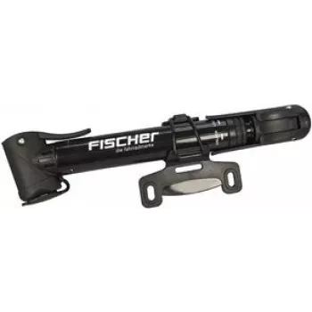Mini bomba de bicicleta FISCHER com punho em T, preto, comutável alta pressão/alto volume, telescópica - 1 unid. (85581)