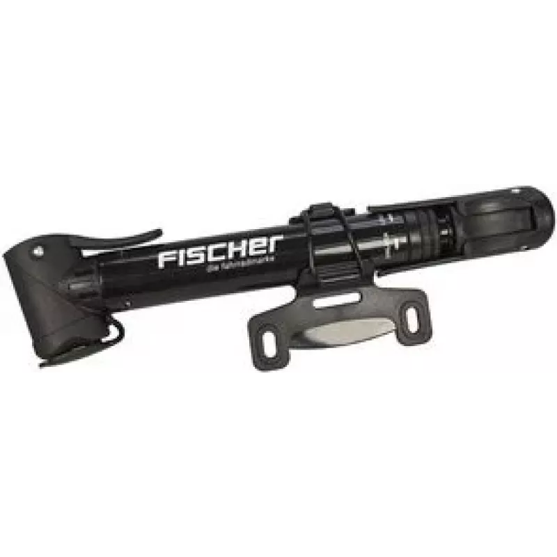 Mini bomba de bicicleta FISCHER com punho em T, preto, comutável alta pressão/alto volume, telescópica - 1 unid. (85581)