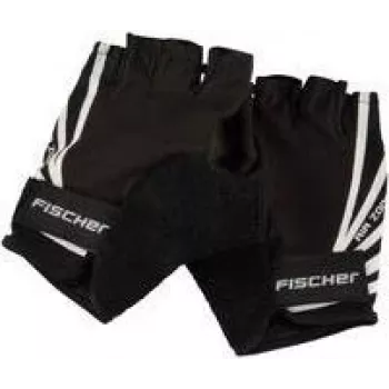 FISCHER luvas de ciclismo Sport, tamanho S/M, palma acolchoada, dorso respirável, fecho de velcro, unissexo, dedos cortados 86313