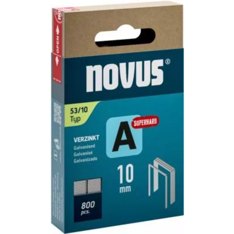 Novus Type 53 agrafos de arame fino A 10 mm superduros aço galvanizado 800 unid. 042-0778