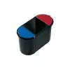 Helit H6103598 sistema oval de separação de resíduos 38L com recipiente principal de 20L, 2 módulos amovíveis de 9L, preto/multicolor
