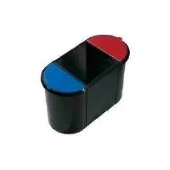 Helit H6103598 sistema oval de separação de resíduos 38L com recipiente principal de 20L, 2 módulos amovíveis de 9L, preto/multicolor