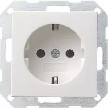 Gira System 55 tomada Schuko, branco puro acetinado, 16 A, encastrar 018827