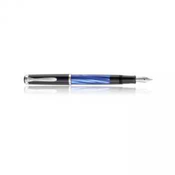 Pelikan Classic M205 caneta de tinta permanente preto-azul (ponta média) 801874