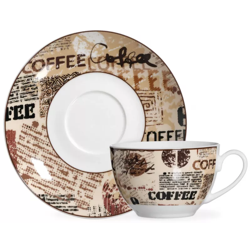 Ritzenhoff & Breker CREMA conjunto de cappuccino, 4 peças, porcelana, impressão de motivo, lavável na máquina de lavar louça 422108