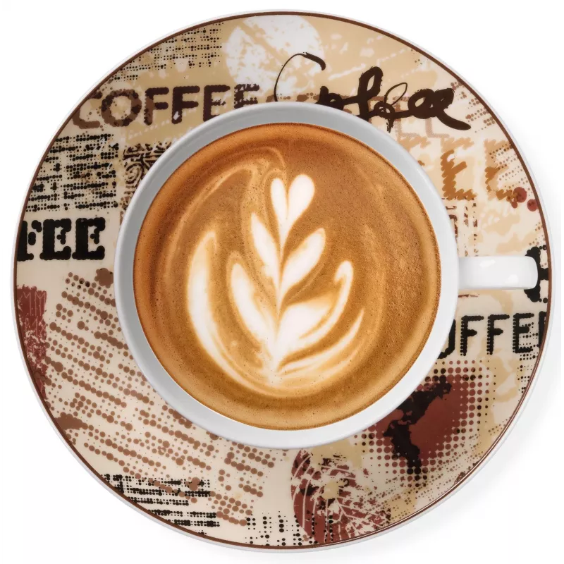 Ritzenhoff & Breker CREMA conjunto de cappuccino, 4 peças, porcelana, impressão de motivo, lavável na máquina de lavar louça 422108
