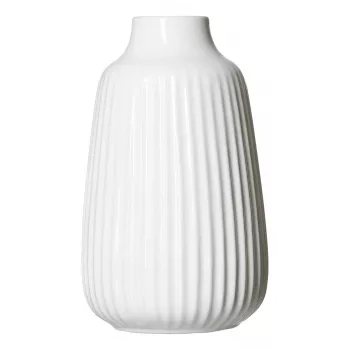 Ritzenhoff & Breker SANREMO conjunto de 2 vasos de flores em grés branco, 240 mm, estrutura decorativa canelada 746655