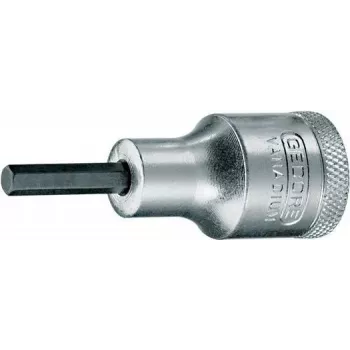 GEDORE IN 19 7/32 AF chave de caixa para bits Allen, encaixe de 1/2 polegadas, 55 mm de comprimento, cromado mate 6154980
