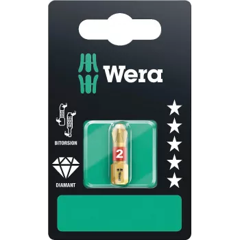 Wera 851/1 BDC SB Phillips PH 2 x 25 mm bit BiTorsion com revestimento de diamante 05073335001