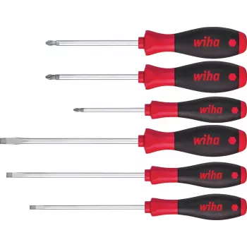 Wiha SoftFinish Conjunto de chaves de fendas, 6 peças, fenda/Phillips/Pozidriv, 26113