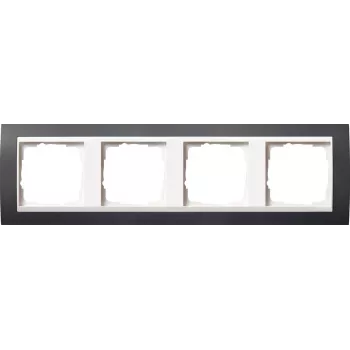 Gira Event Aro de cobertura, 4 módulos, antracite com aro intermédio branco puro (0214328)