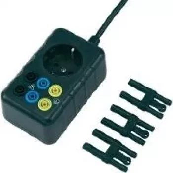 Adaptador de medição de rede Voltcraft, ficha Schuko para tomadas de segurança de 4 mm, à prova de contacto