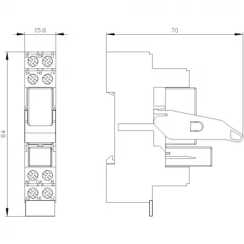 Relé de encaixe SIEMENS LZS:RT4A4L24 4PDT 24VDC 2W com LED