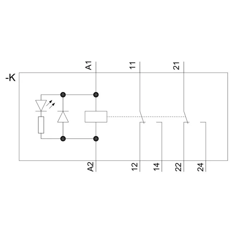 Relé de encaixe SIEMENS LZS:RT4A4L24 4PDT 24VDC 2W com LED