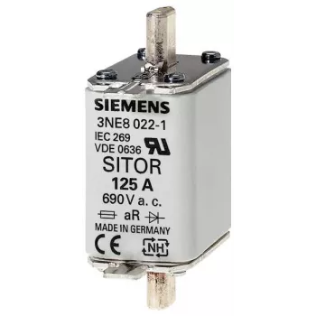 Fusível NH Siemens 160 A, tamanho 00, gG, 500 V AC/250 V DC, contactos de faca, indicador frontal 3NE8 024-1