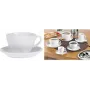 Conjunto de xícaras de café com leite Esmeyer BISTRO, 6 peças, porcelana branca, asa redonda, 76 mm de altura, 220 ml 433-254