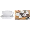 Conjunto de xícaras de café com leite Esmeyer BISTRO, 6 peças, porcelana branca, asa redonda, 76 mm de altura, 220 ml 433-254