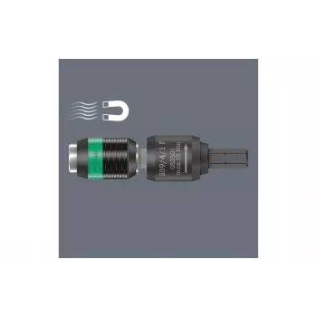 Cabo de chave de fendas porta-bits Wera 05052501001 com mandril de troca rápida Rapidaptor, encaixe sextavado de 1/4 polegadas, punho Kraftform multicomponente