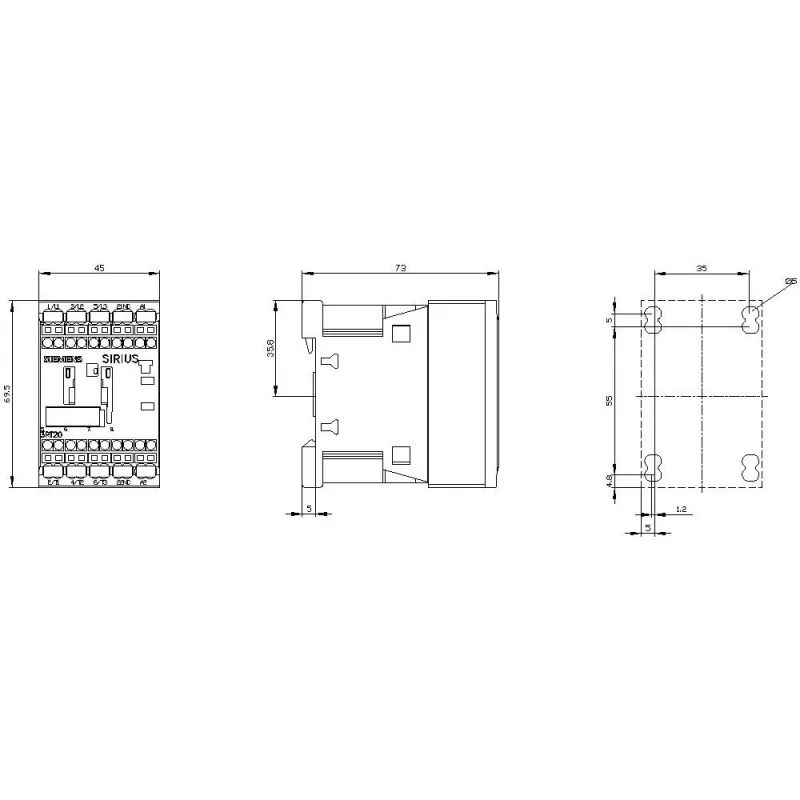 Contator de potência Siemens SIRIUS 3RT2 3RT2018-2AP02, tripolar, 18 A, bobina 24 V AC, terminais de parafuso
